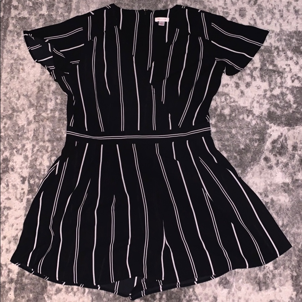 Striped Black & White Romper
